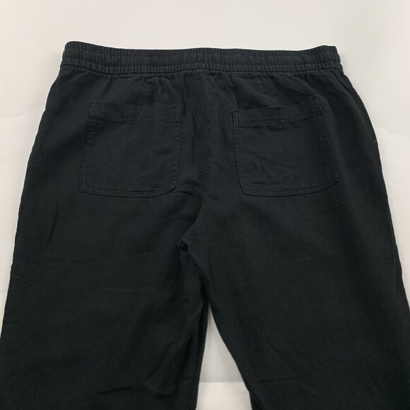 Old Navy Black Linen Blend Pull On Ankle Pant M - Picture 5 of 5